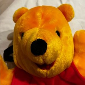 Vintage Disney Winnie the Pooh plush backpack with zipper closure
